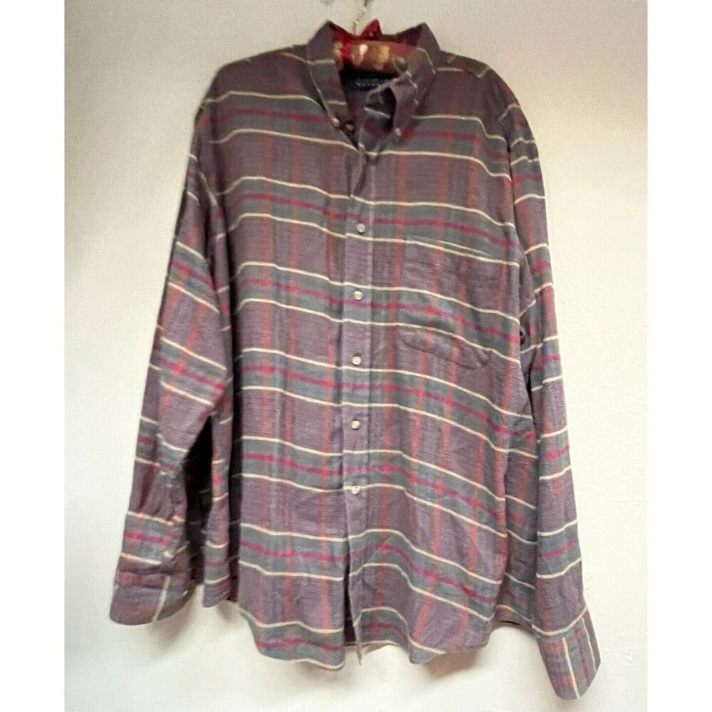 Clay Brooke Outdoor Men's Button-Down Plaid Long Sleeve Shirt Multicolor XL